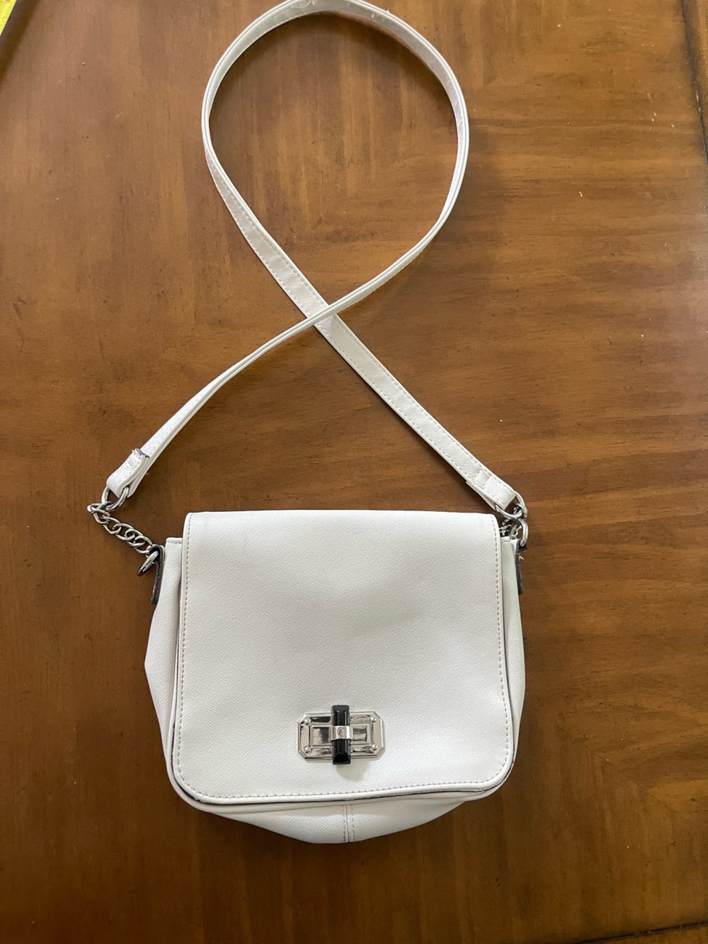 Women's White Crossbody Shoulder Bag - Sleek Minimal Design